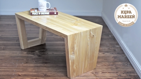 Stolik kawowy z drewna jesionu z wodospadem | Ash tree coffee table with a waterfall