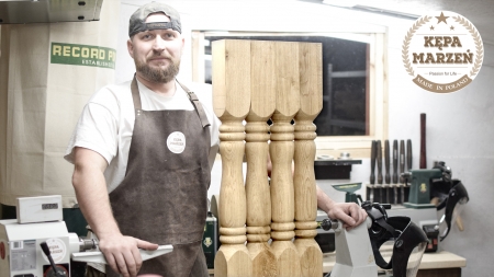 Budowa pomocnika kuchennego cz.1 | Blat i nogi toczone z drewna dębu | Farmhouse kitchen helper